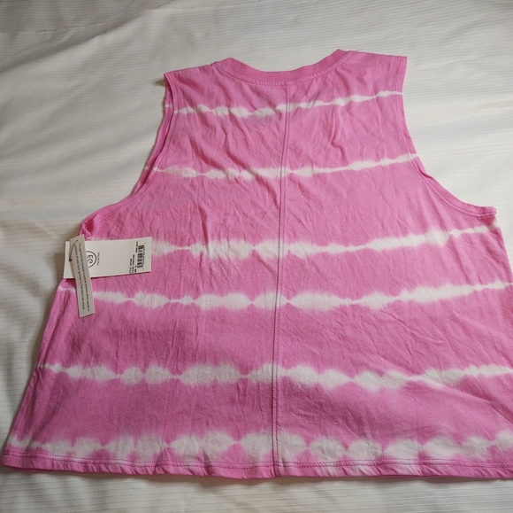 NWT Sage Collective Pink White Tie Dye Hipster Tank Top Size XL - Picture 6 of 6